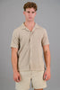 ss polo shirt poly rib | taupe