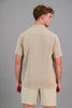 ss polo shirt poly rib | taupe