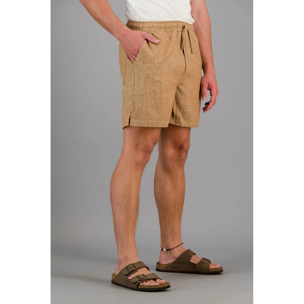 Linen Rayon Shorts | Brown Marle