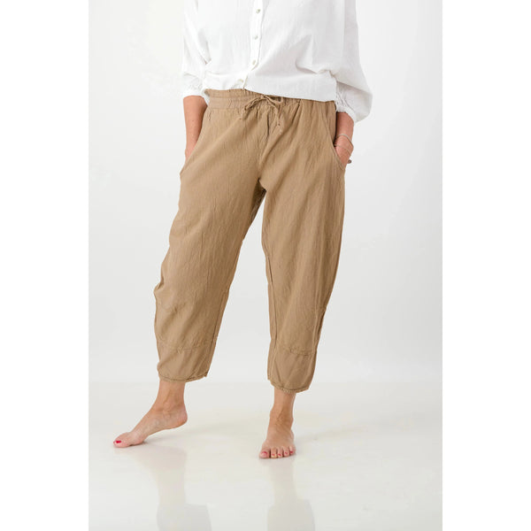 Cove cotton barrel pants/ bark