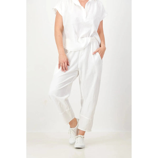 Cove cotton  barrel Pant  | white