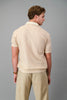 Short Sleeve Polo Acrylic Knit | Caramel