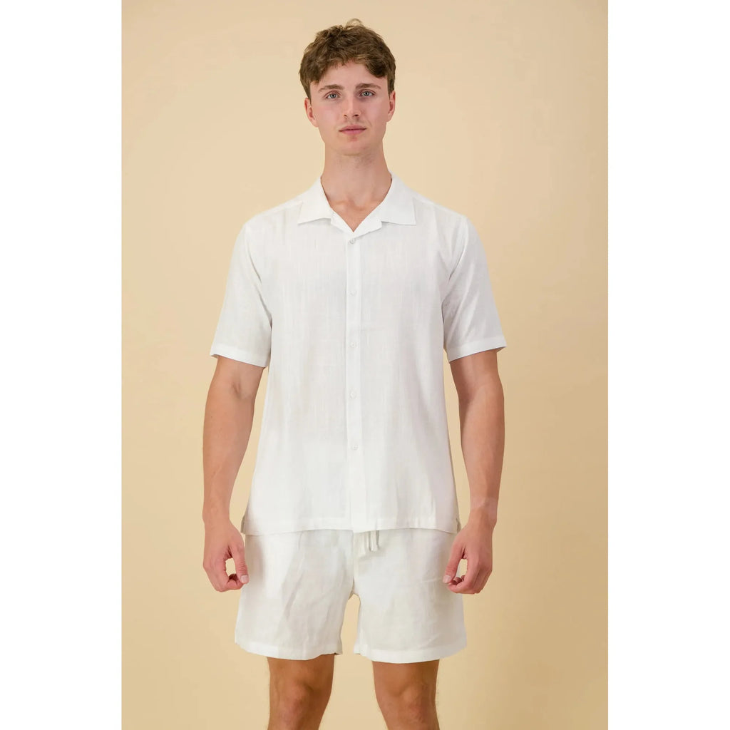 SS Shirt | Linen look off - white - Purr Clothing - Chaos & Calm