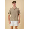 SS Shirt | Linen look taupe - Purr Clothing - Chaos & Calm