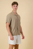 short sleeve shirt linen viscose | Taupe - Purr Clothing - Chaos & Calm