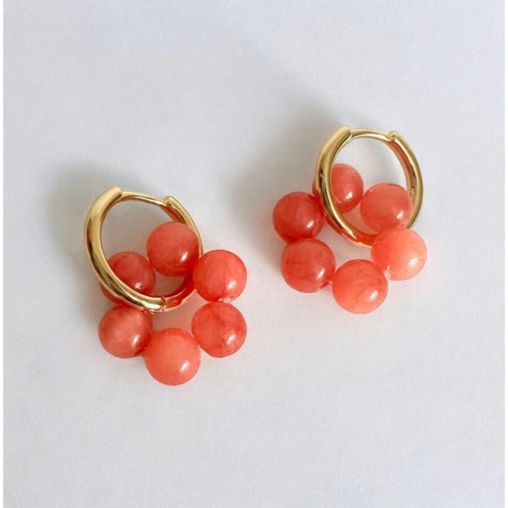 Coral cleo earrings