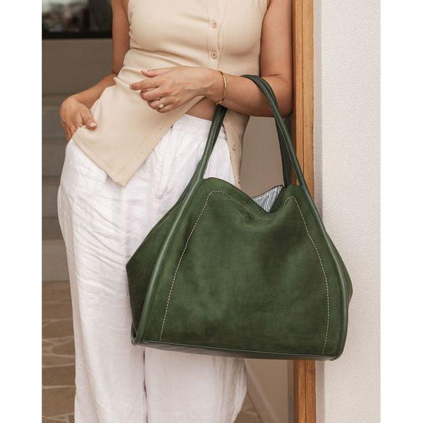 Sutton Suedette in Forest Green