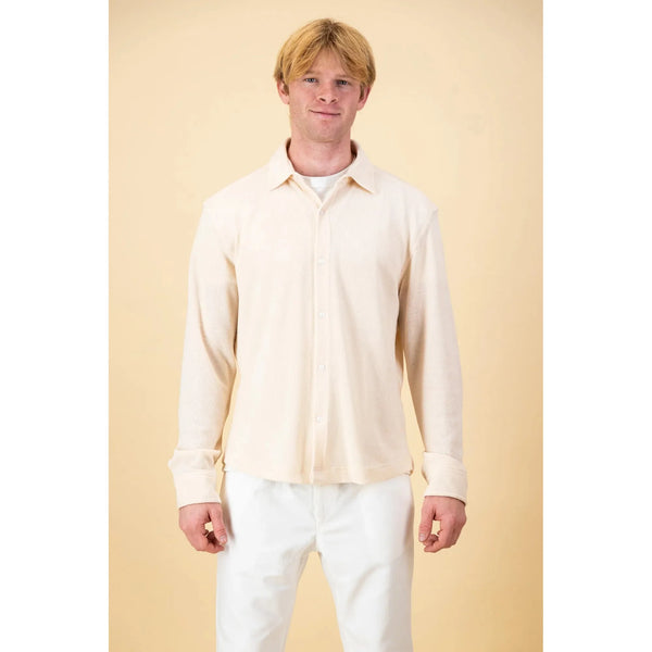 Long Sleeve Shirt | Rib Knit Cream