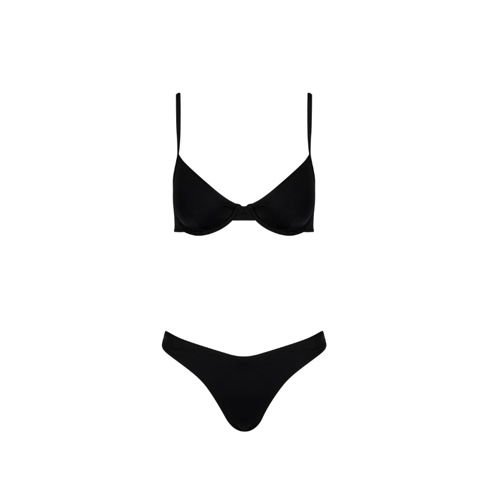 Nila Bikini Bottom | Black - Purr Clothing - Beach Cult