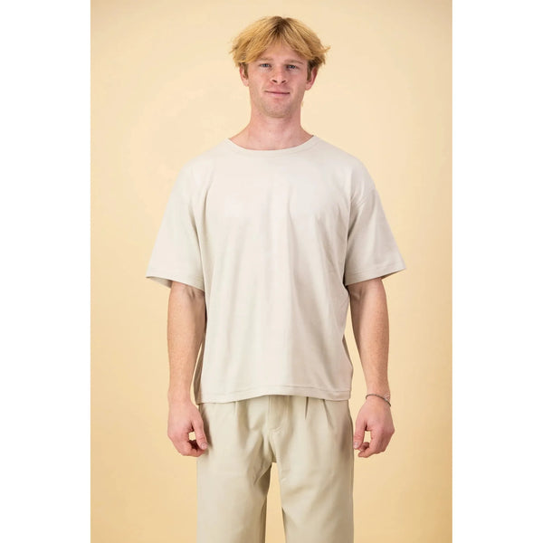 Boxy tee cotton | lycra cream