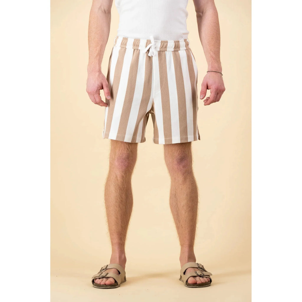 shorts | cotton mocha wide stripe