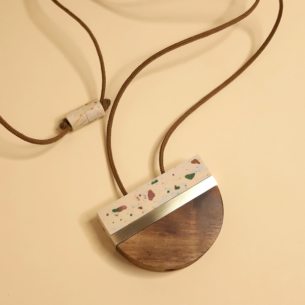 Half Round Kiaat Wood Pendant - Purr Clothing - Dor & Kie Objects