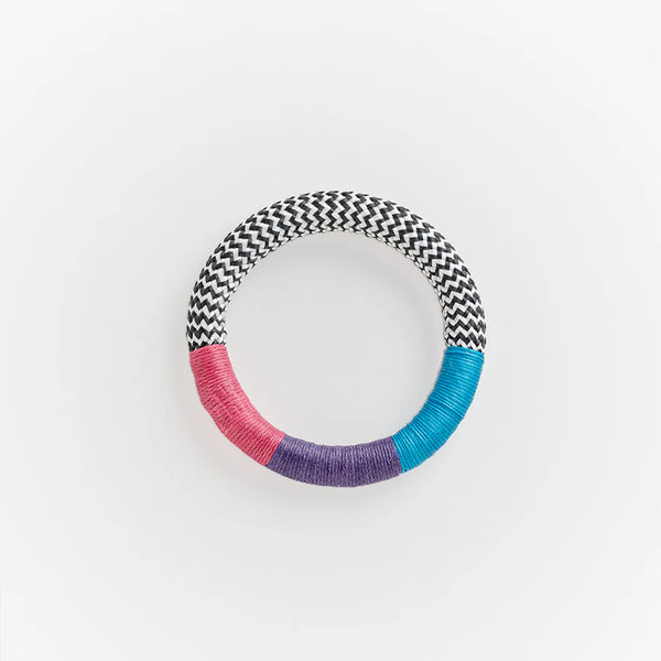 Dynamic Bracelet | White Zig Zag | Teal Purple Pink