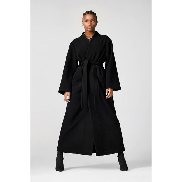 Cocoon Coat | Black Wool - Purr Clothing - Gold Bottom