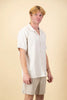 SS Shirt | Linen rayon diam Dobby cream - Purr Clothing - Chaos & Calm