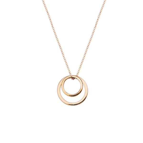 Double Circle Necklace | Bronze