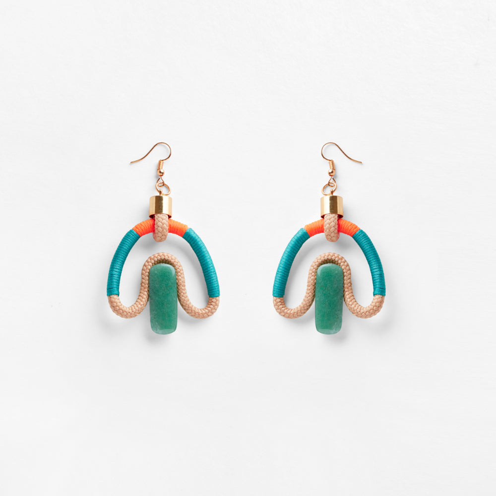 Aventurina Earrings | Beige Aqua Orange - Purr Clothing - Pichulik
