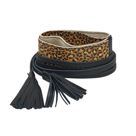 Tassle Wrap Belt | Animal | Black - Purr Clothing - Willow Tree